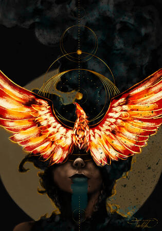 Crowned in Flame — 2025 — Digital, 29,7 x 42 cm