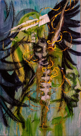 La Chute et l'Ascension — 2025 — Mixed Media on Paper — ca. 43,6 cm x 69,5 cm — 400,-€